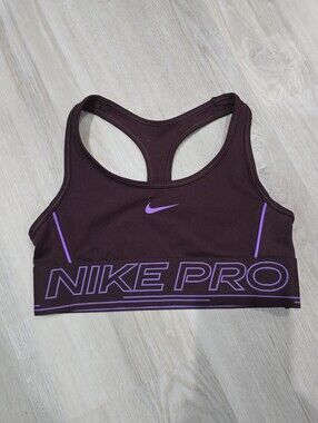 Nike Pro Girls Burgundy Sports Bra with Purple Trim Size S NWOT